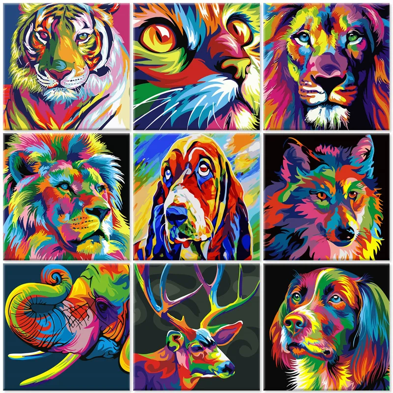 DIY Painting of Multicolored Animals By Acrylic Pigments Hand Painted Oil Paint By Numbers For Home Decor Art
DIY Painting of Multicolored Animals By Acrylic Pigments Hand Painted Oil Paint By Numbers For Home Decor Art