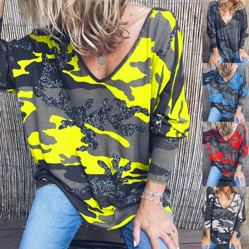 2021 spring and autumn leisure new V-neck print splicing color long sleeves lengthened version of T shirt women's blouse
2021 spring and autumn leisure new V-neck print splicing color long sleeves lengthened version of T shirt women's blouse