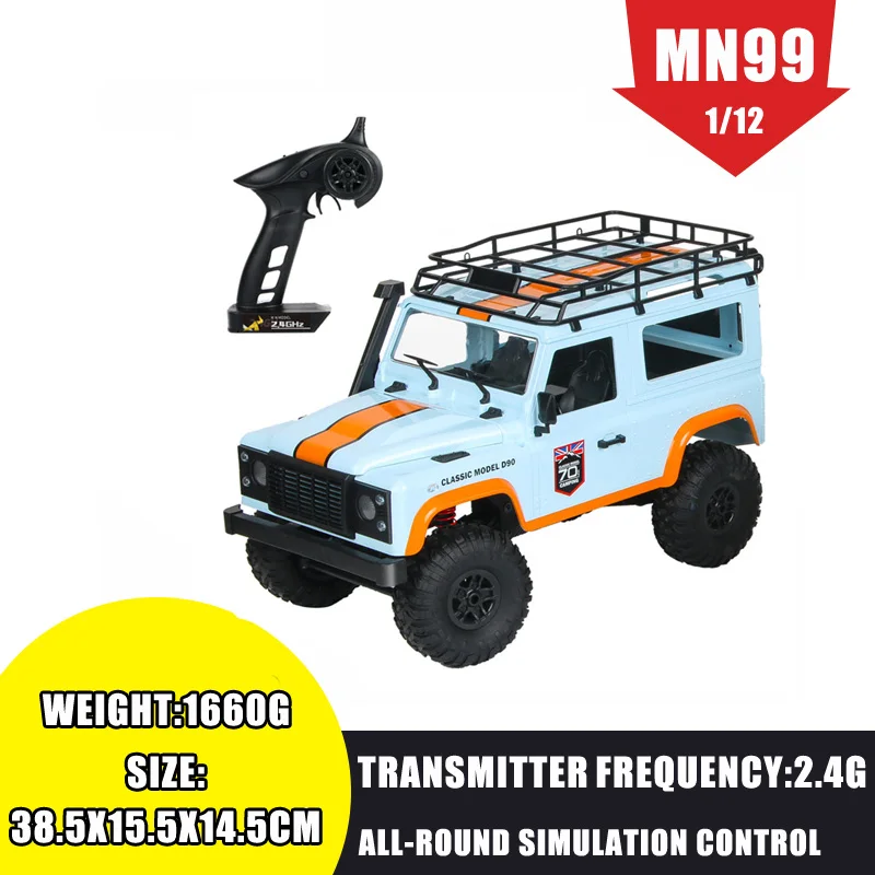 MN 99 2.4G 1/12 4WD RTR Crawler RC Car For Land Rover 70 Anniversary Edition Vehicle Toy Model Outdoor Toys Kids VS MN90 MN91
MN 99 2.4G 1/12 4WD RTR Crawler RC Car For Land Rover 70 Anniversary Edition Vehicle Toy Model Outdoor Toys Kids VS MN90 MN91