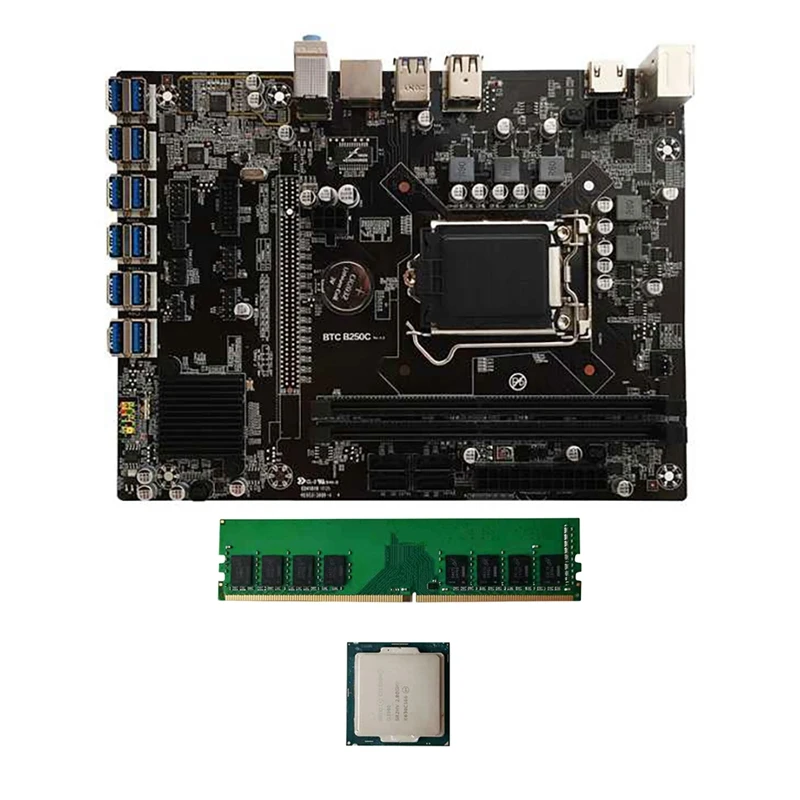 Материнская плата B250 BTC с 8G DDR4 RAM + G3930/G3900 CPU LGA 1151, поддержка 12 Pcie на USB3.0, графические слоты
Материнская плата B250 BTC с 8G DDR4 RAM + G3930/G3900 CPU LGA 1151, поддержка 12 Pcie на USB3.0, графические слоты