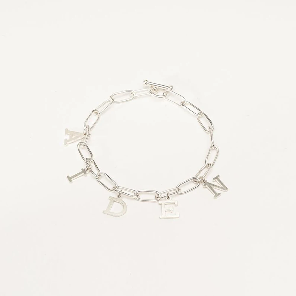 Mini-World New Fashion Initial Letter Bracelet Custom Name Bracelets Stainless Steel Rectangular Chain Bangle for Mom Girlfriend
Mini-World New Fashion Initial Letter Bracelet Custom Name Bracelets Stainless Steel Rectangular Chain Bangle for Mom Girlfriend