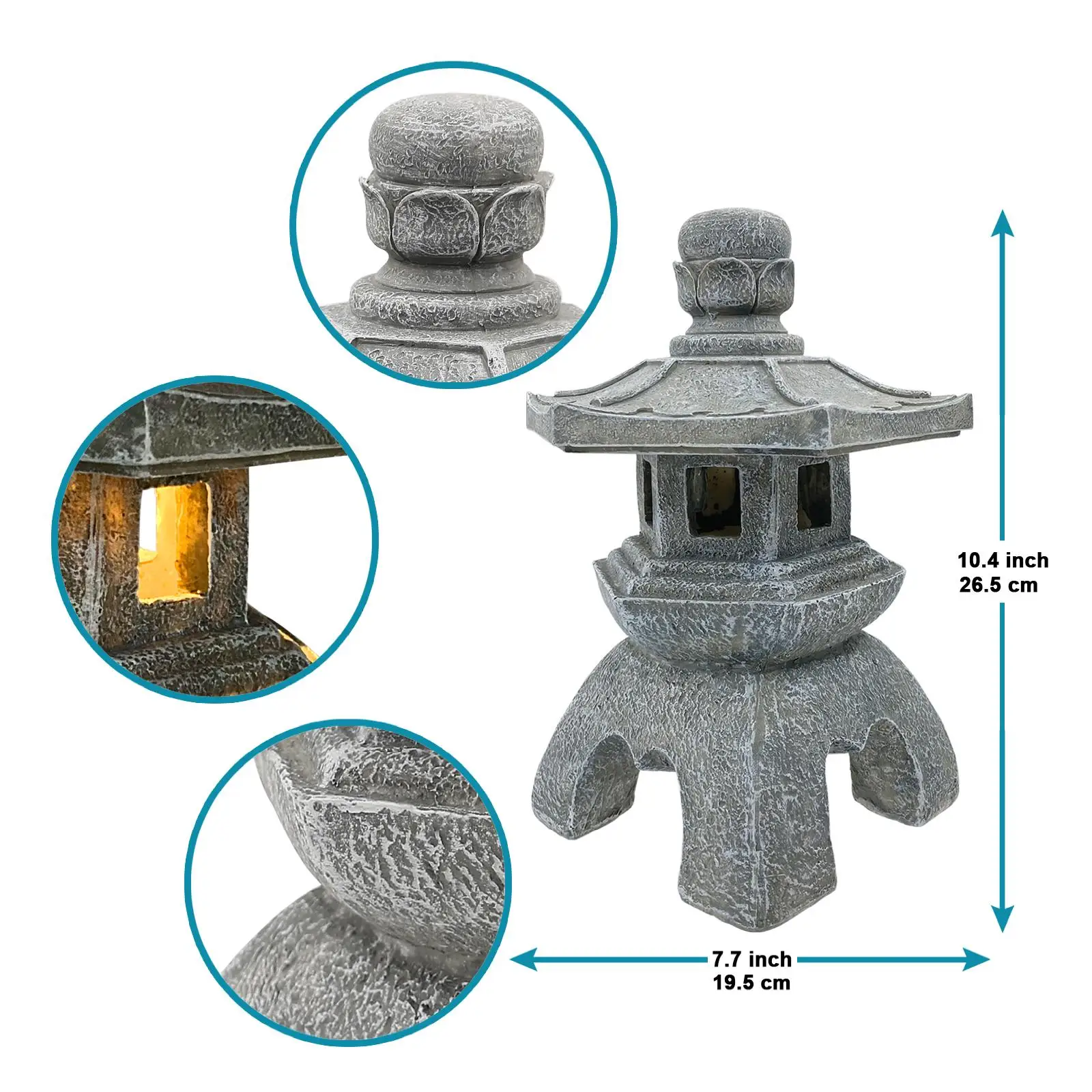 Goodeco Solar Pagoda Lantern Garden Statue Jardin Indoor/Outdoor Zen Asian Decor For Landscape Balcony Patio Porch
Goodeco Solar Pagoda Lantern Garden Statue Jardin Indoor/Outdoor Zen Asian Decor For Landscape Balcony Patio Porch