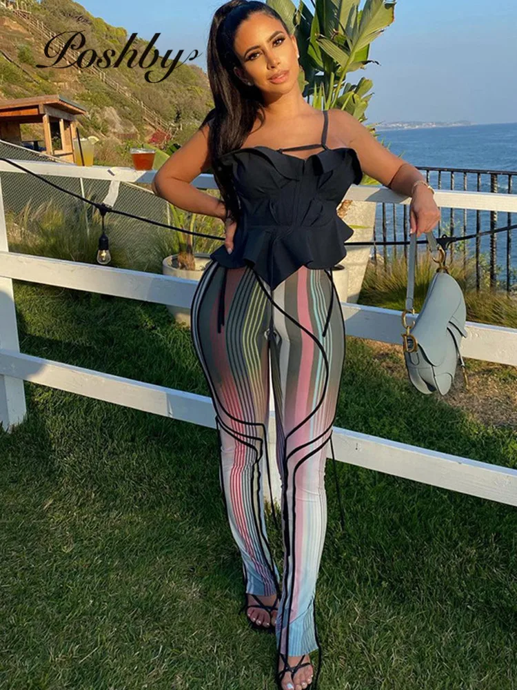 Poshby Summer Women Criss Cross Striped Pencil Pants Casual Side Slit Street Style Long Trousers Baddie Sporty Skinny Outfit
Poshby Summer Women Criss Cross Striped Pencil Pants Casual Side Slit Street Style Long Trousers Baddie Sporty Skinny Outfit