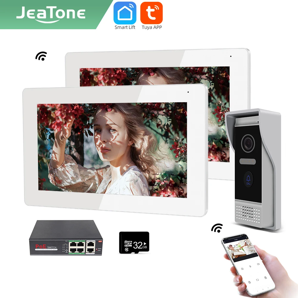 Видеодомофон Jeatone для умного дома беспроводной видеодомофон с камерой и датчиком