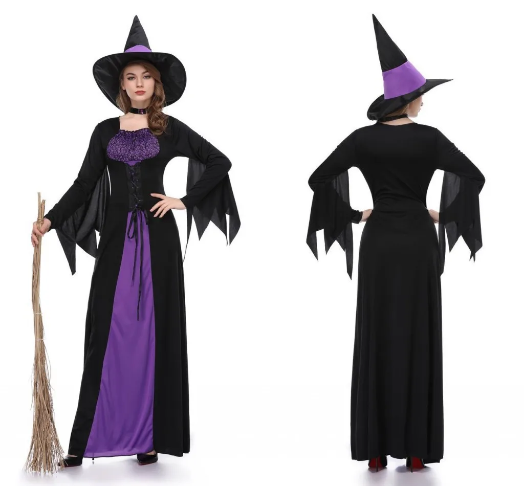 Cosplay Costume Women's Role Playing Witch Purple Dress Halloween Costumes for Women Disfraces Wizard Hat
Cosplay Costume Women's Role Playing Witch Purple Dress Halloween Costumes for Women Disfraces Wizard Hat