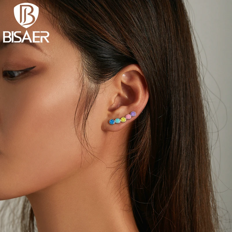 BISAER Smiling Face Earrings For Women 925 Sterling SilVer Fashion Colorful Earrings Cute Girl Fashion Jewelry EFE553
BISAER Smiling Face Earrings For Women 925 Sterling SilVer Fashion Colorful Earrings Cute Girl Fashion Jewelry EFE553