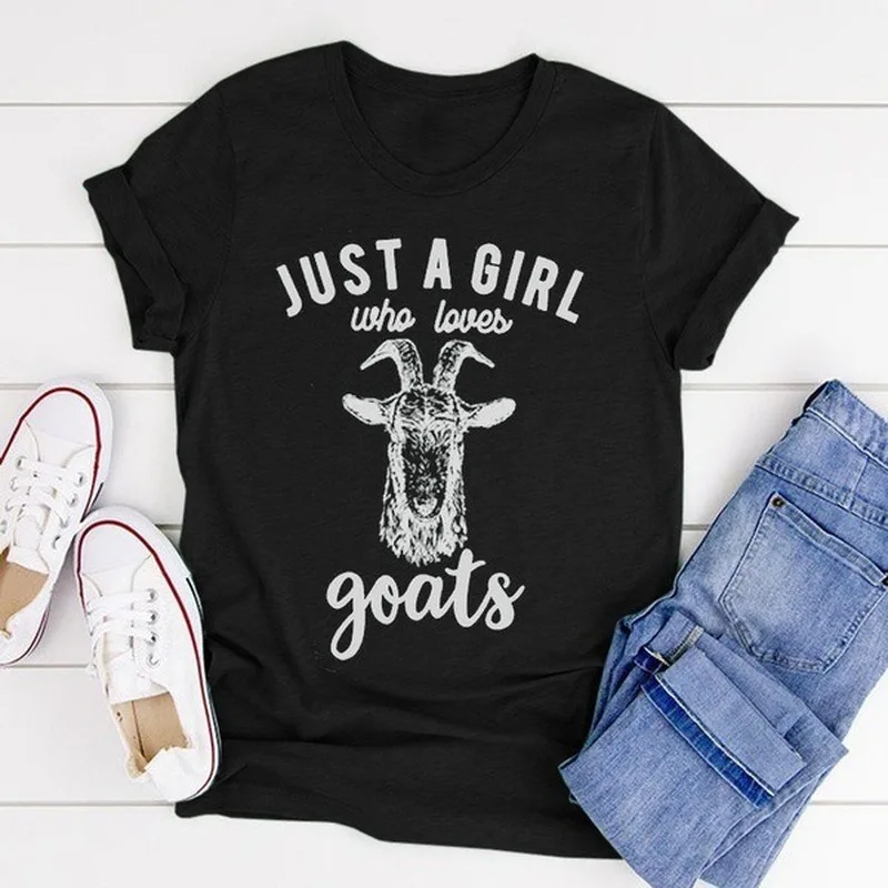 JUST A GIRL LOVE GOATS Print T Shirt Women Short Sleeve O Neck Loose Tshirt Summer Women Tee Shirt Tops Camisetas Mujer
JUST A GIRL LOVE GOATS Print T Shirt Women Short Sleeve O Neck Loose Tshirt Summer Women Tee Shirt Tops Camisetas Mujer