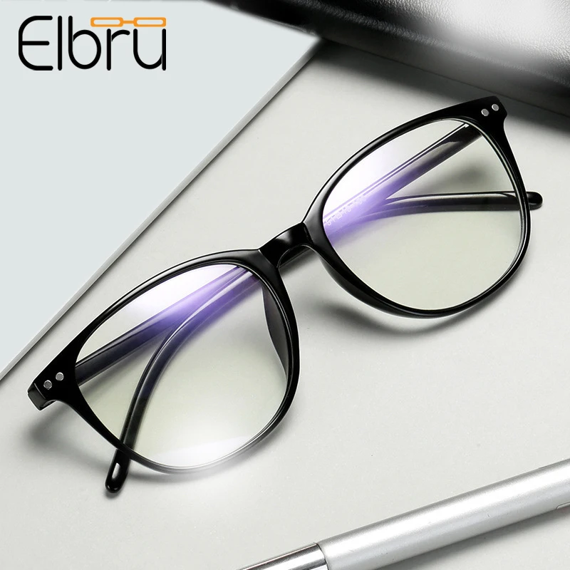 Фото Elbru 1 5 2 3 4 0 6 классические очки с заклепками для близорукости градусной оправой