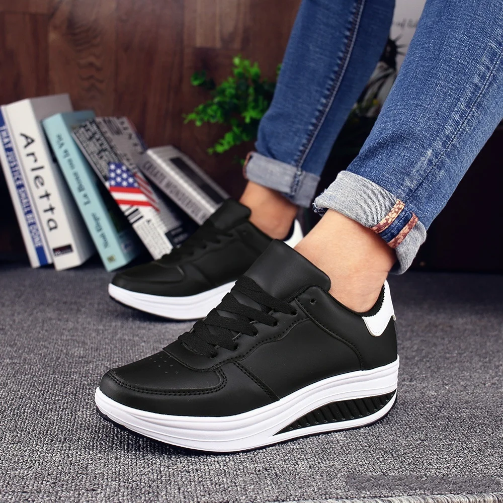 Fashion Women Waterproof Fitness Platform Shoes Casual Leather Running Sport Shoes Thick Sole Slimming Vulcanized Shake Shoes
Fashion Women Waterproof Fitness Platform Shoes Casual Leather Running Sport Shoes Thick Sole Slimming Vulcanized Shake Shoes