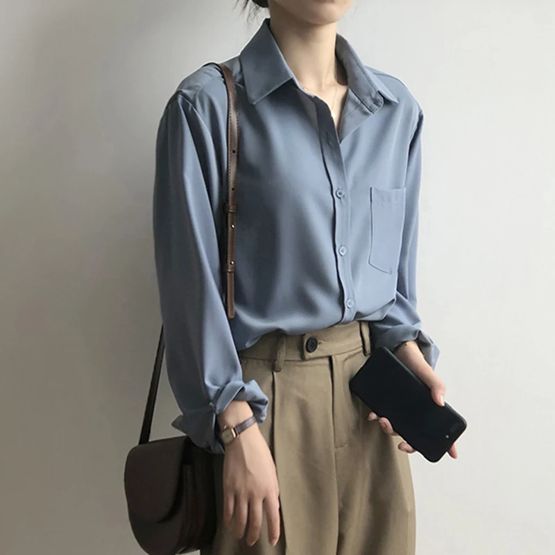 SISPELL Casual Shirts For Female Lapel Collar Long Sleeve Loose Solid Color Patchwork Buttons Women's Blouse Shirt New 2021
SISPELL Casual Shirts For Female Lapel Collar Long Sleeve Loose Solid Color Patchwork Buttons Women's Blouse Shirt New 2021