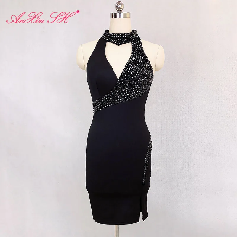 AnXin SH vintage black short evening dress Party sexy o neck beading crystal sleeveless evening dress little black dress 7171
AnXin SH vintage black short evening dress Party sexy o neck beading crystal sleeveless evening dress little black dress 7171