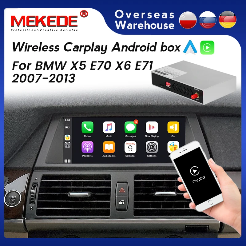 Беспроводной Apple Carplay Android автоинтерфейсный декодер для BMW E60 E70 E71 E84 F01 F02 F07 F10 F11 F25 F26