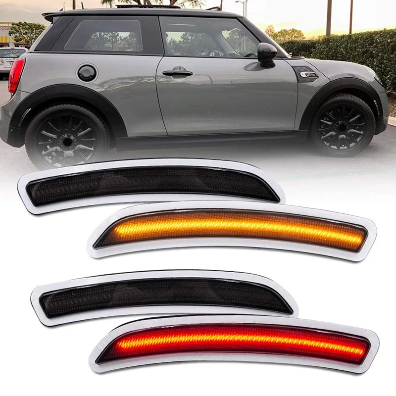 4Pcs Car Front Amber Led Turn Signal Light + Rear Red Sidemarker Lamps for MINI Cooper F55 F56 F57 2014-2019
4Pcs Car Front Amber Led Turn Signal Light + Rear Red Sidemarker Lamps for MINI Cooper F55 F56 F57 2014-2019
