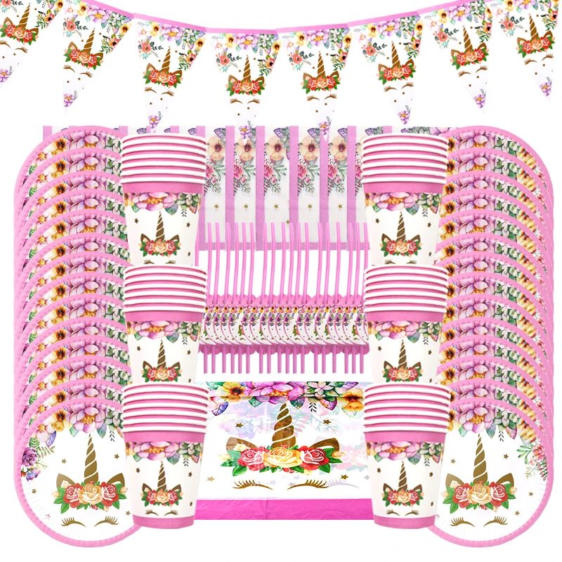 1set Unicorn Theme Party Disposable Tableware Kits Kids Birthday Paper Plates Baby Shower Tablecloth Unicorn Party Cake Toppers
1set Unicorn Theme Party Disposable Tableware Kits Kids Birthday Paper Plates Baby Shower Tablecloth Unicorn Party Cake Toppers