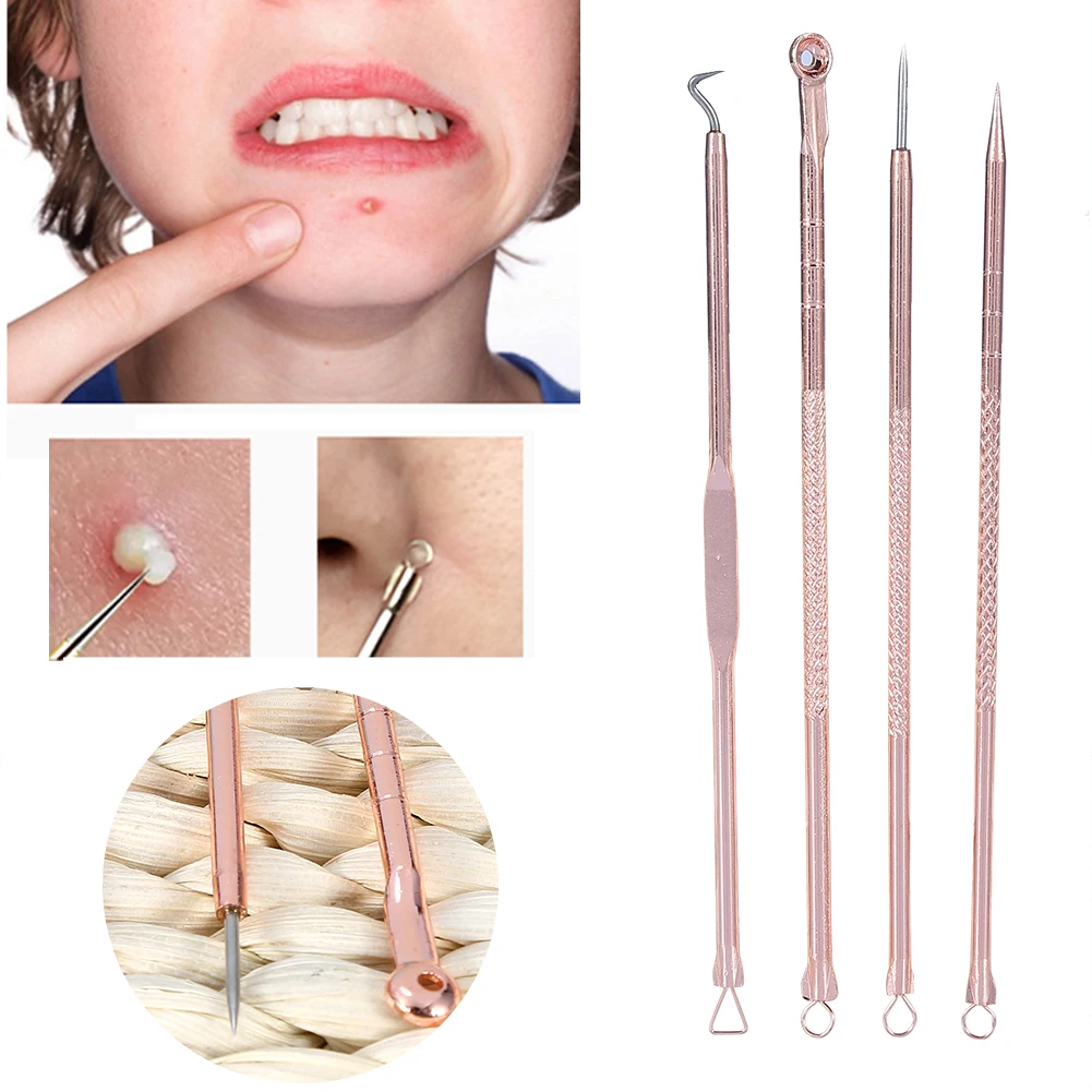 4PCS Blackhead Comedone Acne Pimple Blackhead Remover Tool Spoon for Face Skin Care Tool Needles Facial Pore Cleaner with box
4PCS Blackhead Comedone Acne Pimple Blackhead Remover Tool Spoon for Face Skin Care Tool Needles Facial Pore Cleaner with box