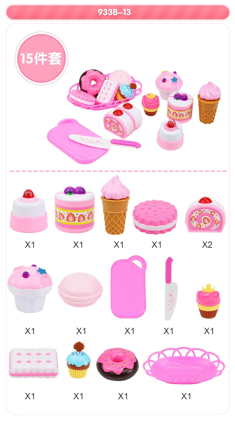 New desserts Cherokee home cut fruit simulation birthday cake doughnut children's toys
New desserts Cherokee home cut fruit simulation birthday cake doughnut children's toys