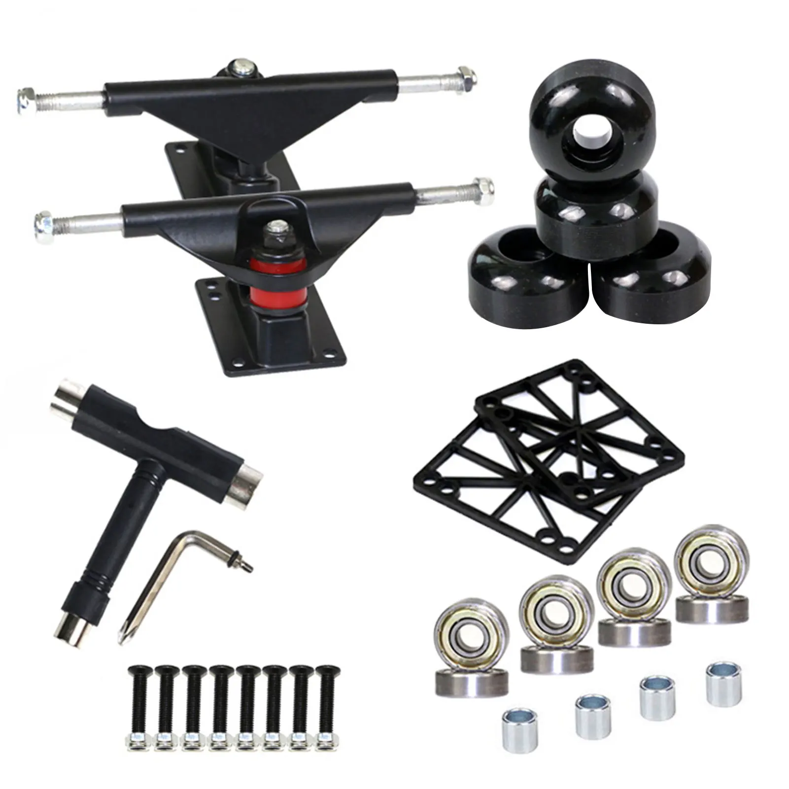 Skateboard Trucks Skateboard Bearings Wheel Hardware Set Includes Skateboard Wheel & Bearing & Pad & Tool & Screw Accessories
Skateboard Trucks Skateboard Bearings Wheel Hardware Set Includes Skateboard Wheel & Bearing & Pad & Tool & Screw Accessories