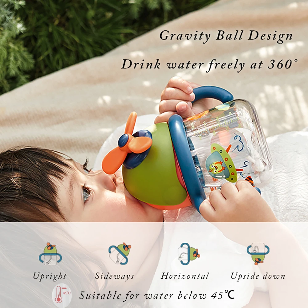 Tritan Baby Sippy Cup Leak-proof Handle Cold Water 360 Drinking Bottle Outdoor Kids Rotating Windmill Learning Cup
Tritan Baby Sippy Cup Leak-proof Handle Cold Water 360 Drinking Bottle Outdoor Kids Rotating Windmill Learning Cup