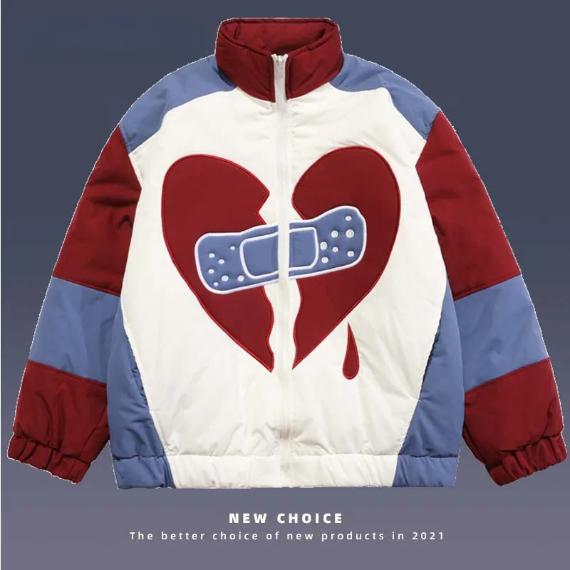 Retro Parkas Men Hip Hop Splicing Love Thick Stand-up Collar Oversized Outwear Mens Harajuku Winter Warm Coat Couples Streetwear
Retro Parkas Men Hip Hop Splicing Love Thick Stand-up Collar Oversized Outwear Mens Harajuku Winter Warm Coat Couples Streetwear