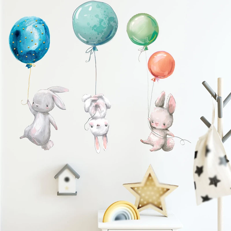 Милые Мультяшные звезды облако наклейки на стену слон животные детская комната