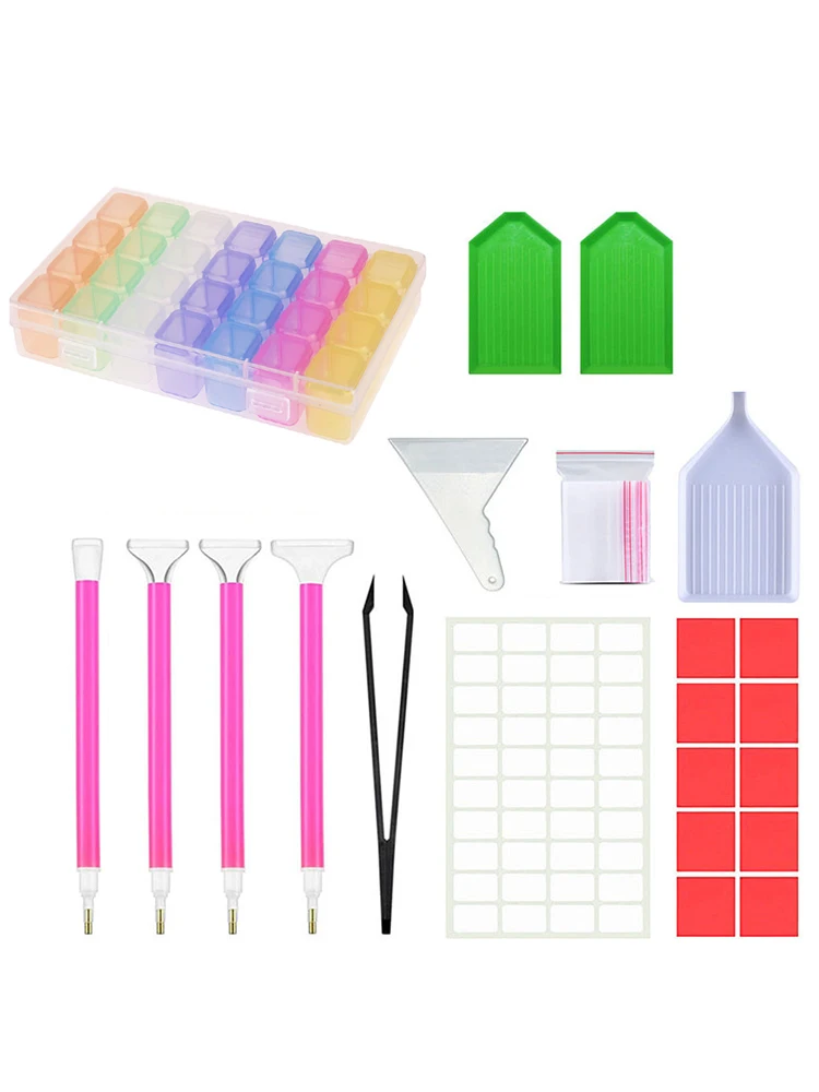 28 Grids 5D DIY Diamond Painting Box With 30Pcs Tools Kits Organizer Case Diamond Embroidery Accessories Storage Containers
28 Grids 5D DIY Diamond Painting Box With 30Pcs Tools Kits Organizer Case Diamond Embroidery Accessories Storage Containers