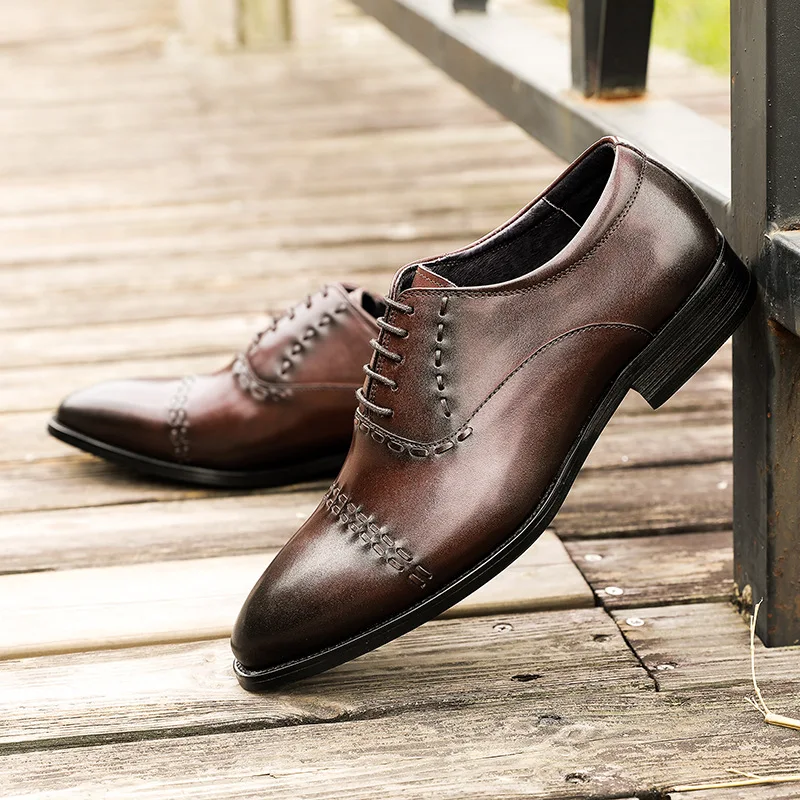 Luxury Classic Mens Brogue Oxfords Dress Shoes Genuine Cow Leather Brown Pointed Toe Lace Up Male Formal Footwear Wedding Party
Luxury Classic Mens Brogue Oxfords Dress Shoes Genuine Cow Leather Brown Pointed Toe Lace Up Male Formal Footwear Wedding Party