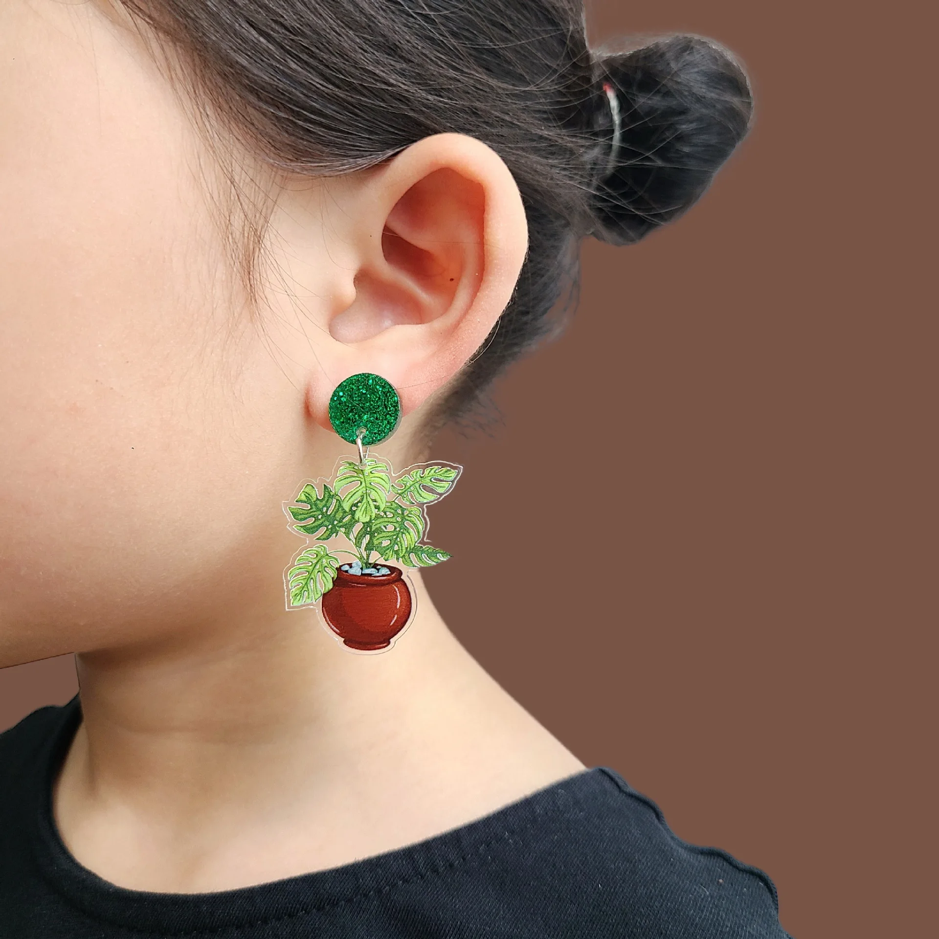 Acrylic Earring-UV printing Green plants pot hanging basket Aquatic Goldfish shell tank colorful Earrings for Europe and America
Acrylic Earring-UV printing Green plants pot hanging basket Aquatic Goldfish shell tank colorful Earrings for Europe and America
