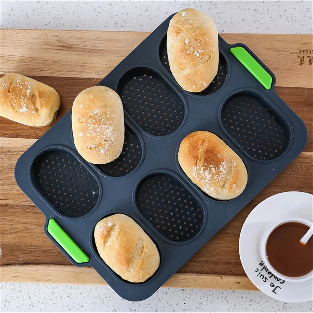 8 Grids Non-stick DIY Bread Mold Silicone French Heat Resistant Hamburger Non Stick Baking Cake Mould Kitchen Bakewear Tools
8 Grids Non-stick DIY Bread Mold Silicone French Heat Resistant Hamburger Non Stick Baking Cake Mould Kitchen Bakewear Tools
