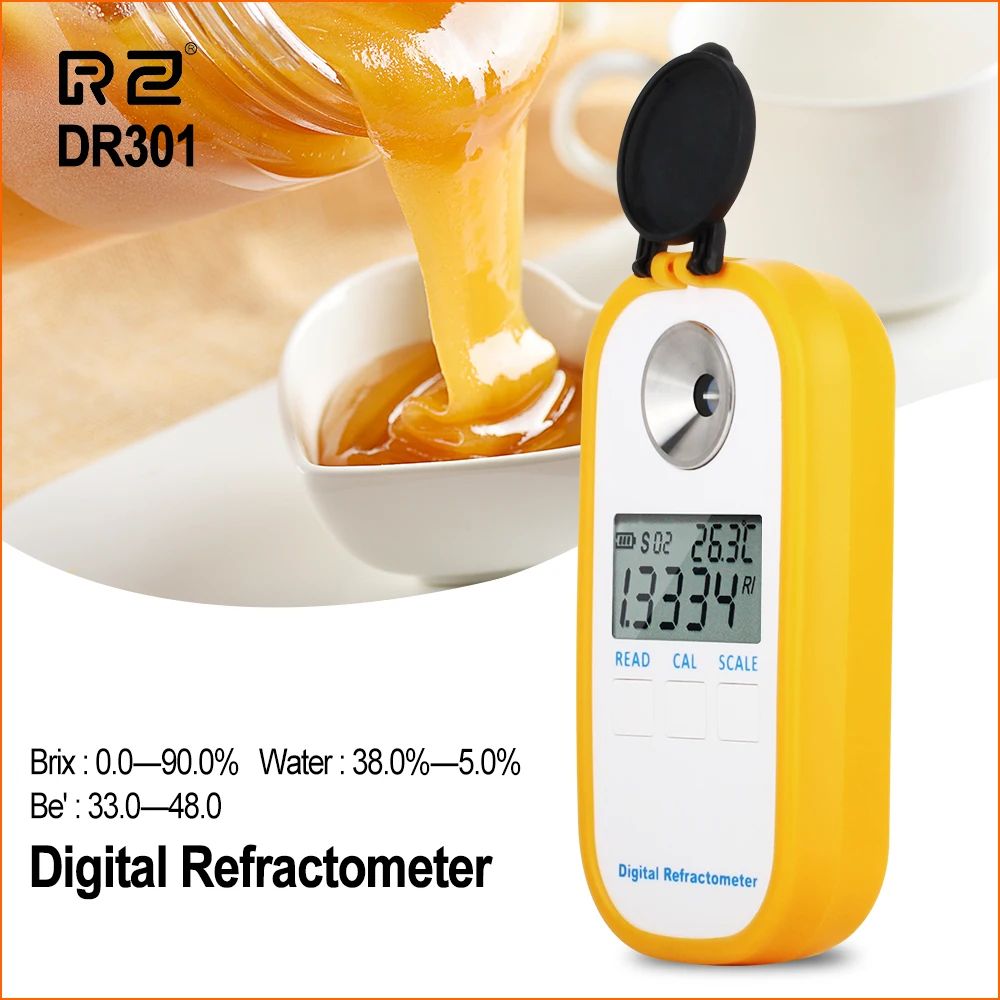 

RZ цифровой Мёд рефрактометр, с функцией определения содержания сахара сироп измеритель уровня сахара в Содержание диапазон 0 ~ 90 ‰ рефракто...