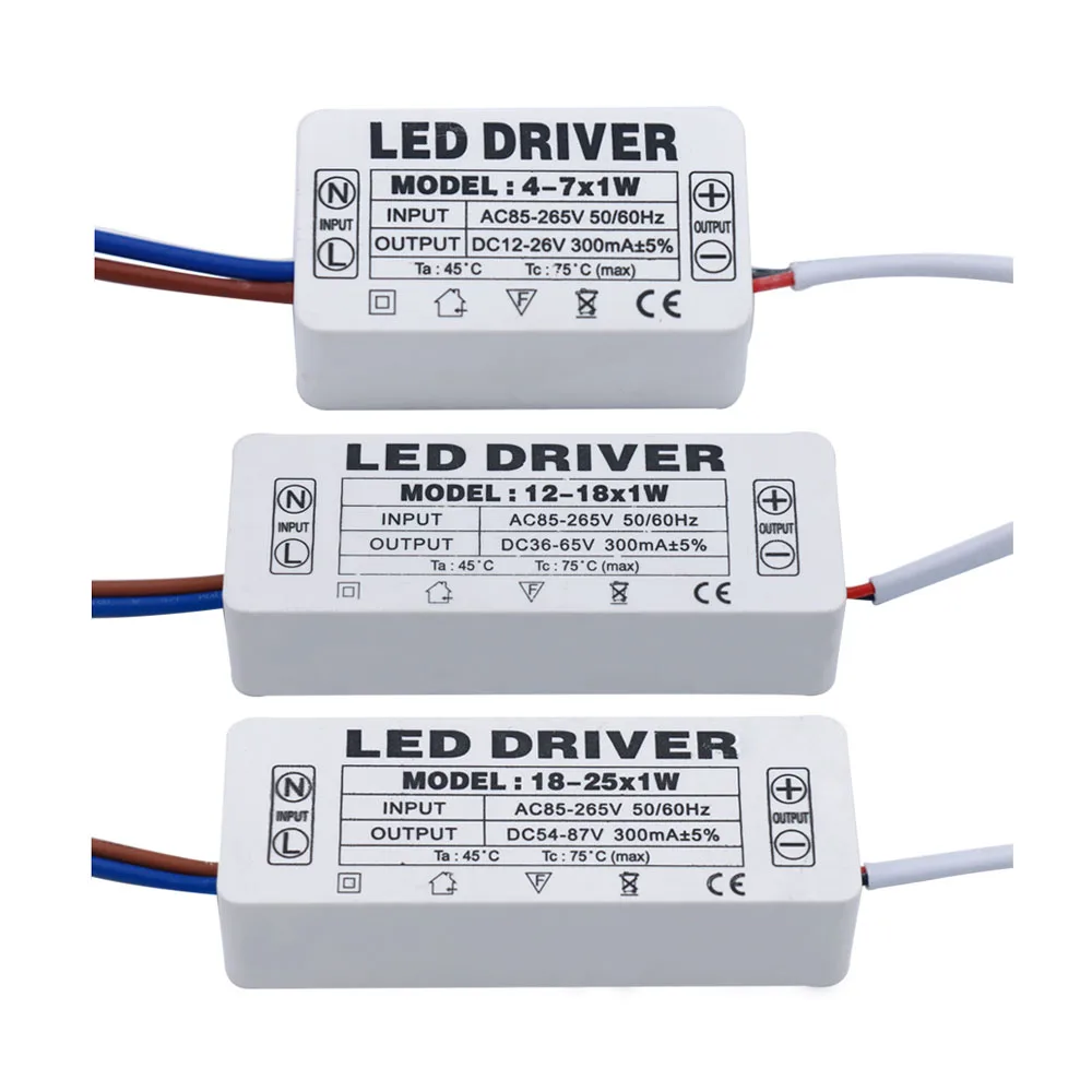 New LED Driver 2W 4W 10W 15W 30W 300mA LED Power Supply Unit AC90-265V Transformers For LED Lighting
New LED Driver 2W 4W 10W 15W 30W 300mA LED Power Supply Unit AC90-265V Transformers For LED Lighting