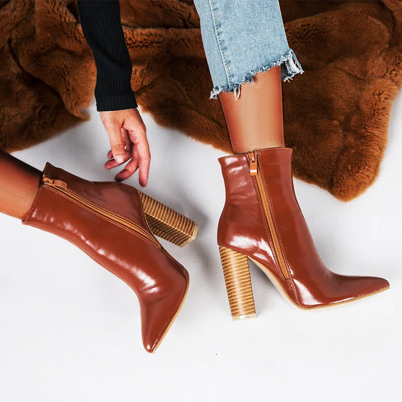 Women Fashion Brand Chunky Heels Pointed Toe Ankle Boots Ladies Girls Sexy Side Zipper Modern Short Boot Shoes For Women Zapatos
Women Fashion Brand Chunky Heels Pointed Toe Ankle Boots Ladies Girls Sexy Side Zipper Modern Short Boot Shoes For Women Zapatos