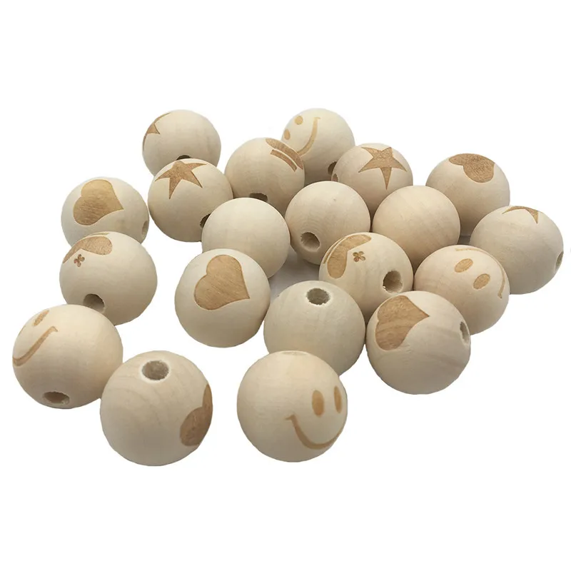10Pcs/lot 20mm Round Natural Food Grade Wood Beads Accessories Smiling Face Heart Star Baby Teether Teething Wooden Beads Toys
10Pcs/lot 20mm Round Natural Food Grade Wood Beads Accessories Smiling Face Heart Star Baby Teether Teething Wooden Beads Toys
