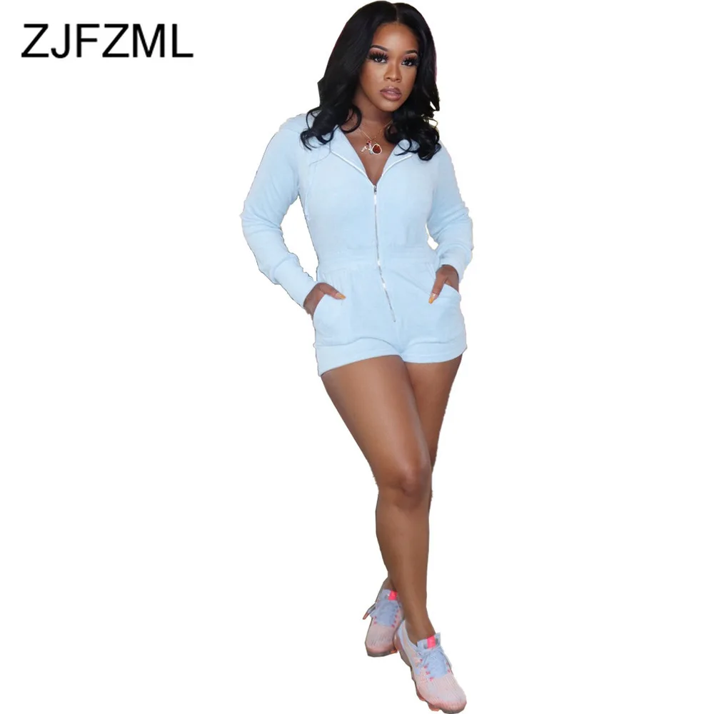 Casual Sportwear Workout Bodycon Slim Playsuit Women Long Sleeve Hooded Skinny Jumpsuits Activewear Casual Zipper Short Bodysuit
Casual Sportwear Workout Bodycon Slim Playsuit Women Long Sleeve Hooded Skinny Jumpsuits Activewear Casual Zipper Short Bodysuit