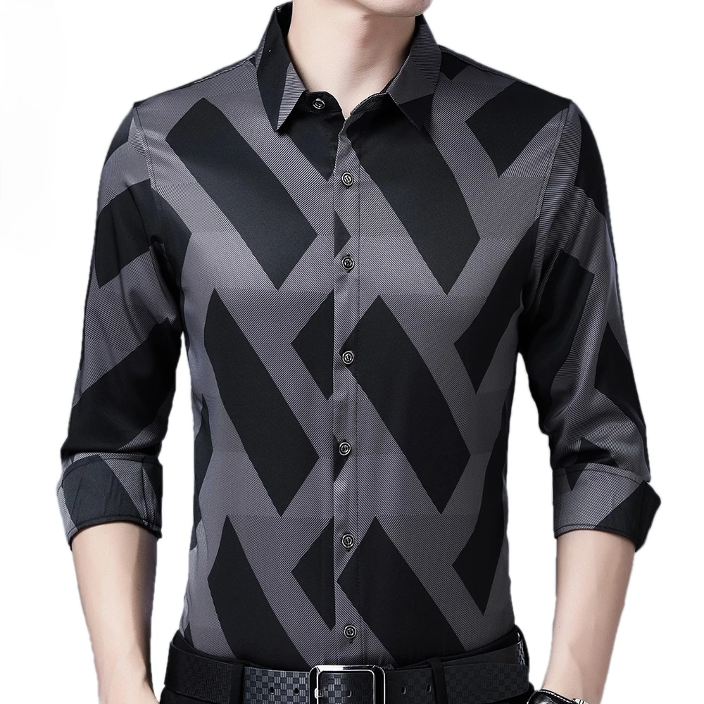 2021 New Long Sleeve Men Formal Social Shirt Streetwear Casual Striped Shirts Dress Mens Slim Regular Fit Clothes Fashions
2021 New Long Sleeve Men Formal Social Shirt Streetwear Casual Striped Shirts Dress Mens Slim Regular Fit Clothes Fashions
