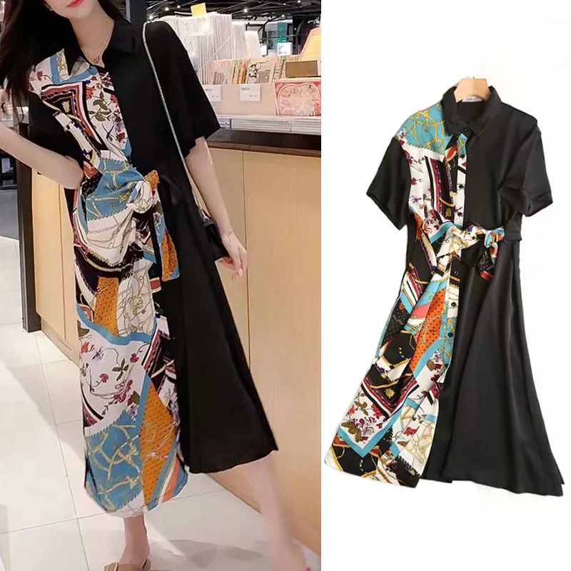ZA 2021 new fashion geometric printing bandage contrast stitching shirt dress lapel short-sleeved shirt dress casual dress
ZA 2021 new fashion geometric printing bandage contrast stitching shirt dress lapel short-sleeved shirt dress casual dress