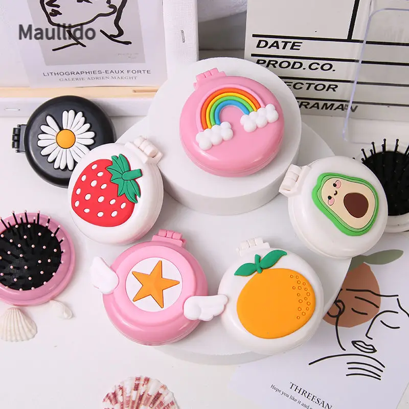 Cute Airbag Comb with Makeup Mirror Mini Cartoon Portable Folding Girl Heart Portable Massage Comb Beauty Mirror 
Cute Airbag Comb with Makeup Mirror Mini Cartoon Portable Folding Girl Heart Portable Massage Comb Beauty Mirror