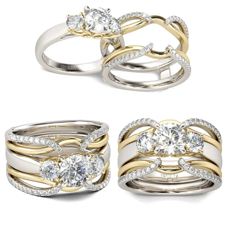 2 Pcs/Set Milangirl Fashion Two-tone Ladies Inlaid Crystal Rhinestone Zircon Female Ring for Women Party Jewelry Accessories
2 Pcs/Set Milangirl Fashion Two-tone Ladies Inlaid Crystal Rhinestone Zircon Female Ring for Women Party Jewelry Accessories