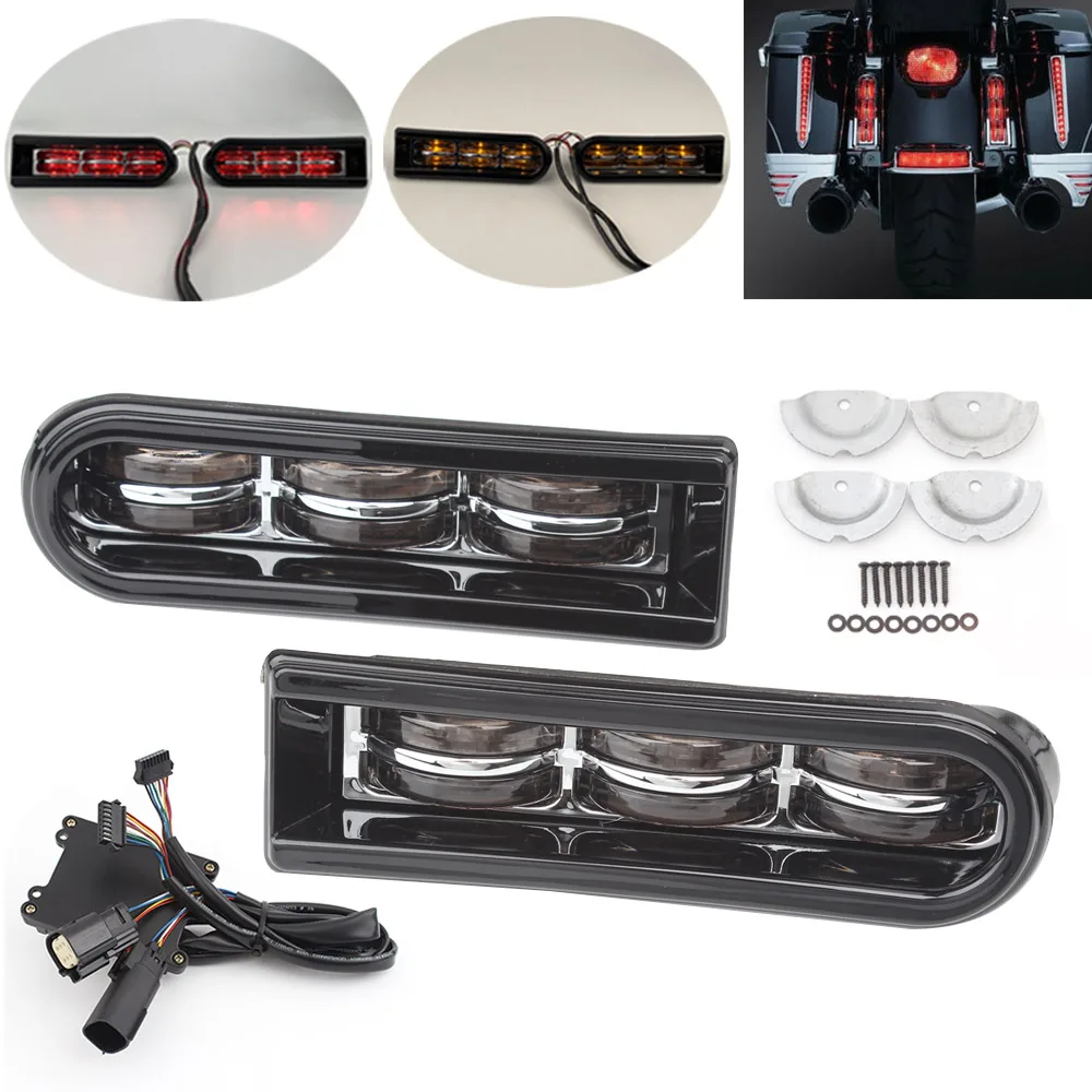 Moto LED Tail Light Saddlebag Filler Inserts Support Flowing Water Lamp For Harley Touring Road King Electra Road Glide 14-20
Moto LED Tail Light Saddlebag Filler Inserts Support Flowing Water Lamp For Harley Touring Road King Electra Road Glide 14-20