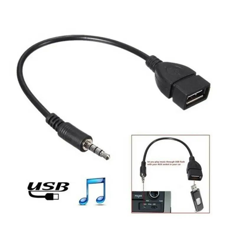 2 шт. 1 8 м 3 5 мм штекер аудио-разъем AUX USB 0 Тип Женский Адаптер конвертера OTG кабель 18