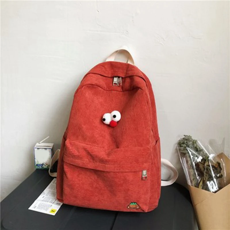 Striped Ladies Corduroy Backpack Ladies Embroidered School Bag Fashion Backpack Student School Bag 
Striped Ladies Corduroy Backpack Ladies Embroidered School Bag Fashion Backpack Student School Bag