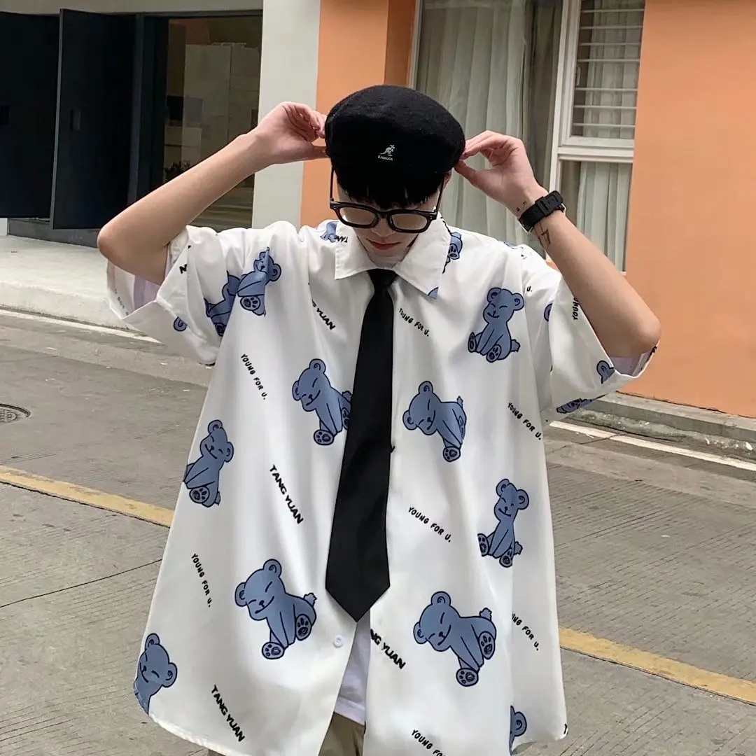 Summer Men's Print Shirts Men Casual Hawaiian Short Sleeve Shirt 2021 Harajuku Fashion Men Clothing Japan Hip Hop Tops Shirts
Summer Men's Print Shirts Men Casual Hawaiian Short Sleeve Shirt 2021 Harajuku Fashion Men Clothing Japan Hip Hop Tops Shirts