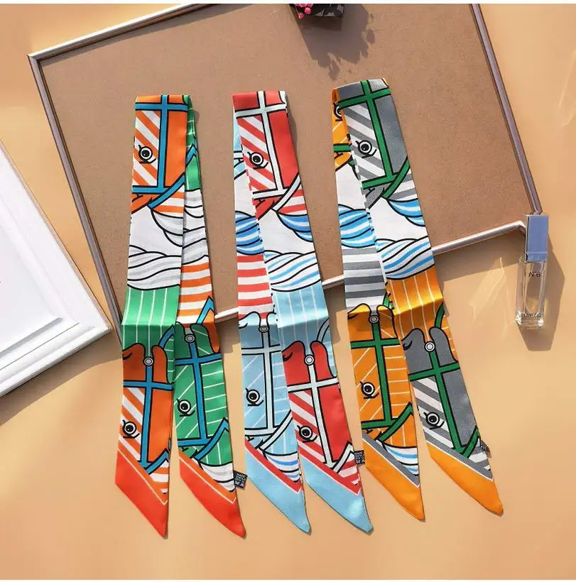 2021 flower Print Narrow Silk Scarf Women Bag Ribbon Headband Headwear Female Scarves Bandana
2021 flower Print Narrow Silk Scarf Women Bag Ribbon Headband Headwear Female Scarves Bandana