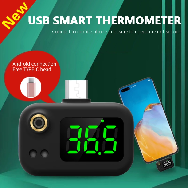 USB Smart Thermometer Mini Mobile Thermometer Phone Thermometer USB Non-Contact Infrared Sensor Forehead Thermometer
USB Smart Thermometer Mini Mobile Thermometer Phone Thermometer USB Non-Contact Infrared Sensor Forehead Thermometer