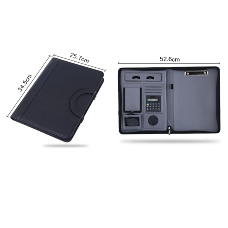 Zippered Leather Padfolio Portfolio Case with Calculator, Business Conference Portfolio Organizer Notepad Folder
Zippered Leather Padfolio Portfolio Case with Calculator, Business Conference Portfolio Organizer Notepad Folder
