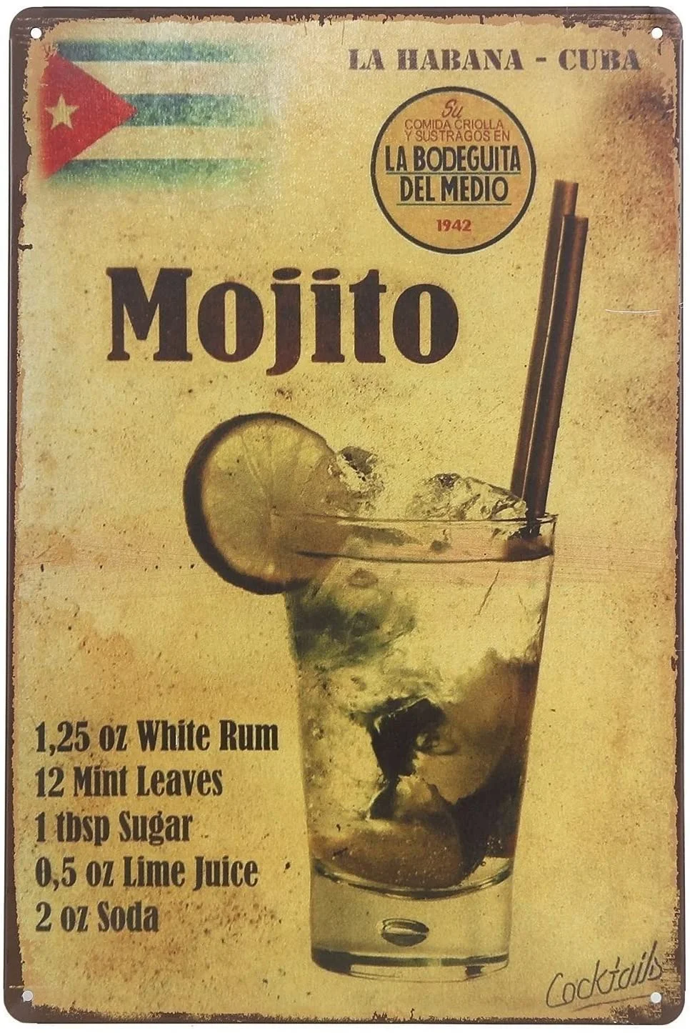 ERLOOD La Habana Cuba Mojito Drink Tin Sign Wall Retro Metal Bar Pub Poster Metal 12 X 8
ERLOOD La Habana Cuba Mojito Drink Tin Sign Wall Retro Metal Bar Pub Poster Metal 12 X 8