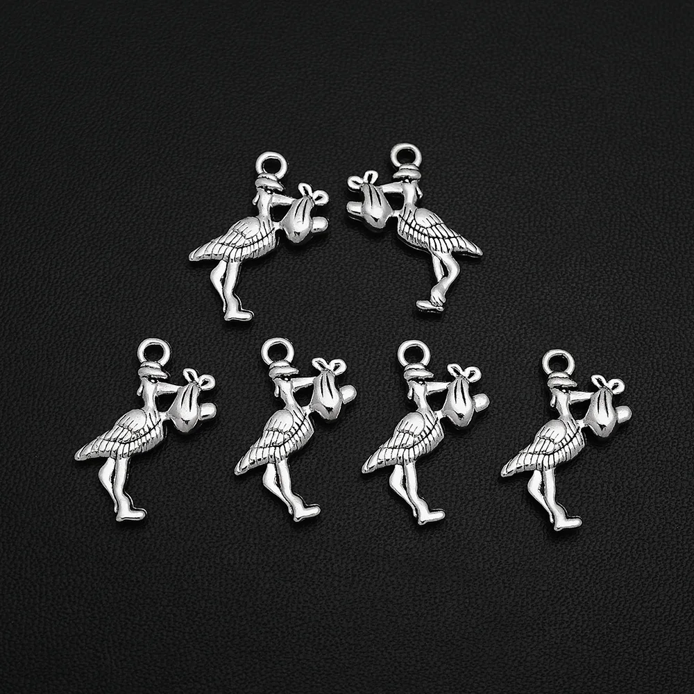 25pcs/Lots 17x23mm Antique Silver Plated Stork Charms Baby Bird Pendants For DIY Necklace Jewellery Crafts Wholesale Drop Ship
25pcs/Lots 17x23mm Antique Silver Plated Stork Charms Baby Bird Pendants For DIY Necklace Jewellery Crafts Wholesale Drop Ship