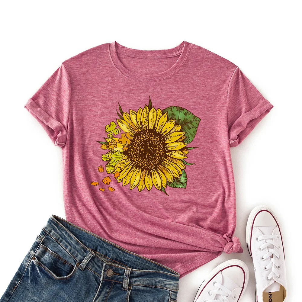 Graphic Sunflower Print Top Tee Cotton Short Sleeve T Shirt Floral Woman Tshirts Summer Shirts Women T-shirt
Graphic Sunflower Print Top Tee Cotton Short Sleeve T Shirt Floral Woman Tshirts Summer Shirts Women T-shirt