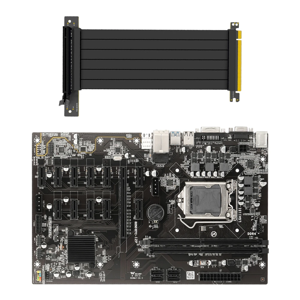 Материнская плата B250 BTC для майнинга, материнская плата 12 PCI-E16X +, графическая плата для майнинга, Удлинительный кабель SODIMM LGA 1151 DDR4 SATA3.0, подде...
Материнская плата B250 BTC для майнинга, материнская плата 12 PCI-E16X +, графическая плата для майнинга, Удлинительный кабель SODIMM LGA 1151 DDR4 SATA3.0, подде...