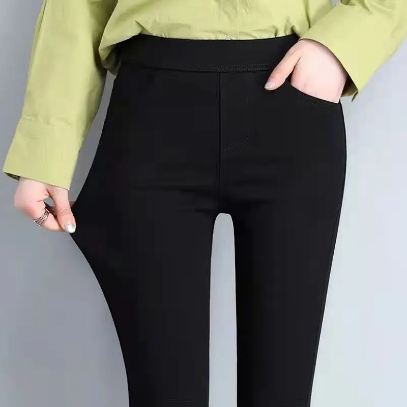 Женские облегающие брюки-карандаш, повседневные Теплые черные эластичные леггинсы с высокой талией, зима 2021
Женские облегающие брюки-карандаш, повседневные Теплые черные эластичные леггинсы с высокой талией, зима 2021