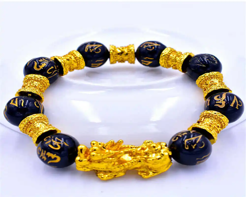 Chinese Feng Shui Obsidian Stone Beads Bracelet Men Women Unisex Wristband Black Pixiu Wealth and Luck Bracelet
Chinese Feng Shui Obsidian Stone Beads Bracelet Men Women Unisex Wristband Black Pixiu Wealth and Luck Bracelet